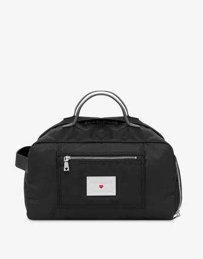 Love Moschino Nylon Travel Bag In Black