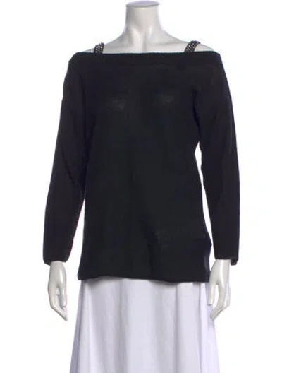 Pre-owned Love Moschino Off-the-shoulder Sweater In Black