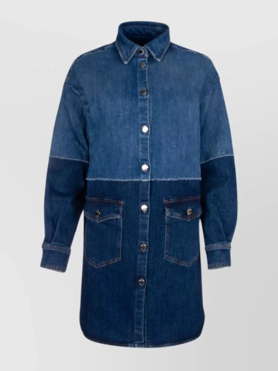 Love Moschino Oversized Patch Pocket Jacket In Blue