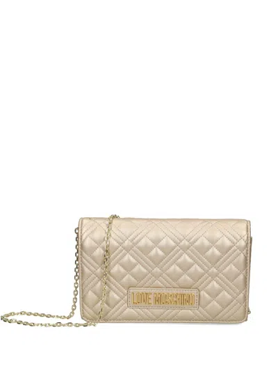 Love Moschino Padded Satchel In Gold