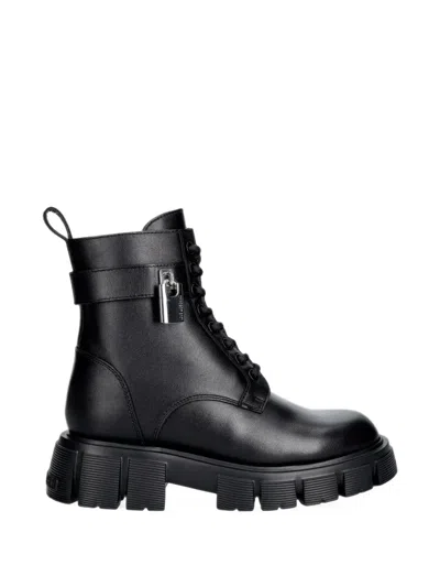 Love Moschino Padlock-detail Chunky-sole Boots In Black