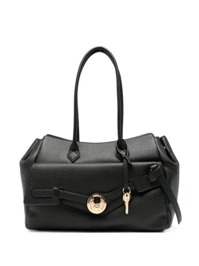 Love Moschino Padlock-detail Pebbled-leather Tote Bag In Brown