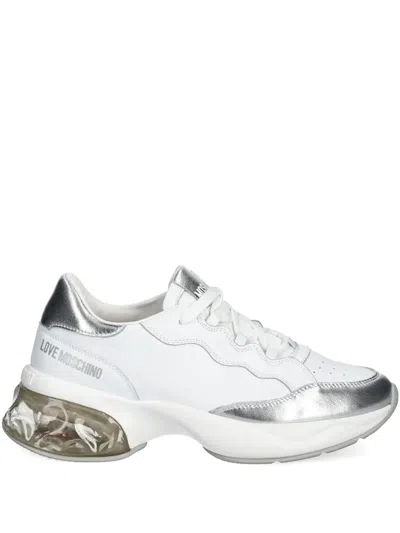 Love Moschino Panelled Sneakers In White