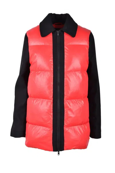 Love Moschino Parka Black/red With Wool Sleeves
