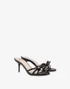 Love Moschino Patent High-heeled Mules Sleek Bow In Black