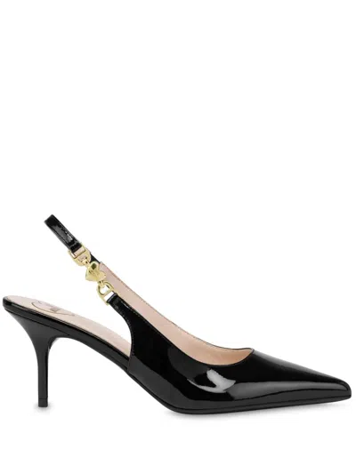 Love Moschino Slingback-pumps Aus Lackleder In Schwarz
