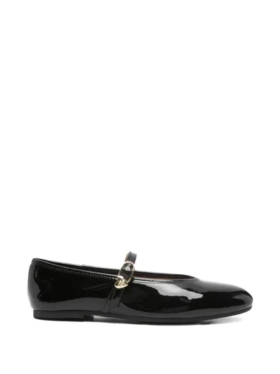 Love Moschino Patent-finish Falt Pumps In Black