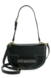 LOVE MOSCHINO PEBBLED LEATHER SHOULDER BAG