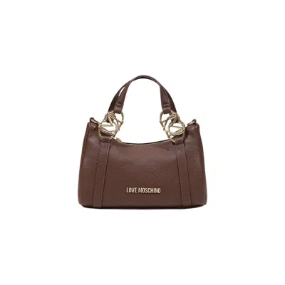 Love Moschino Pebbled Polyurethane Shoulder Bag In Brown