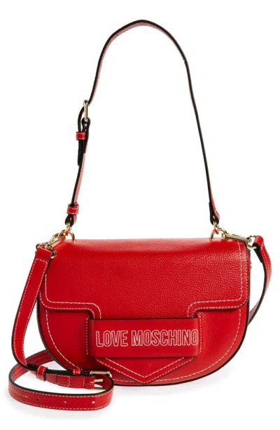 Love Moschino Pebbled Shoulder Bag In Red