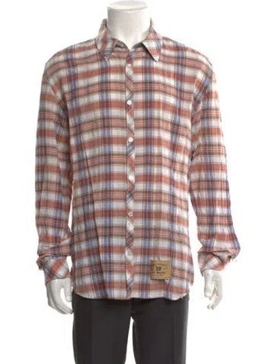 Pre-owned Love Moschino Plaid Print Long Sleeve Shirt In Multi