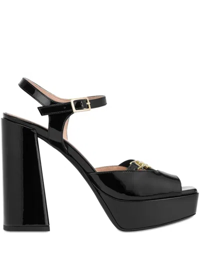 Love Moschino Platform Chain Sandals In Black