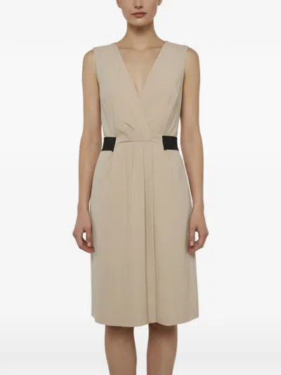 Pre-owned Love Moschino Pleated Mini Dress In Neutral