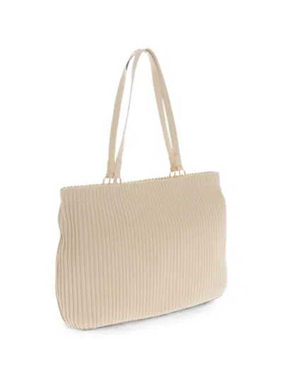 Love Moschino Pleated Tote Bag In Neutral