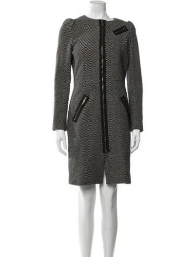 Pre-owned Love Moschino Polka Dot Print Coat In Black