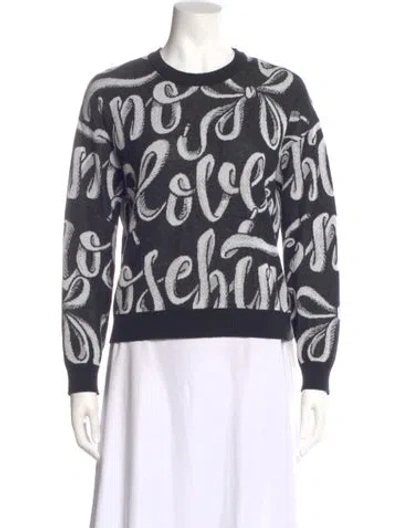 Pre-owned Love Moschino Printed Crew Neck Sweater In Multi