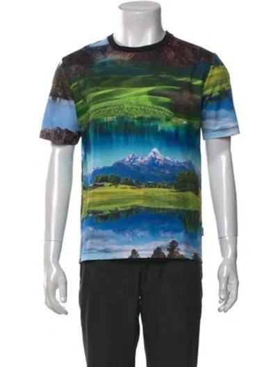 Pre-owned Love Moschino Printed Crew Neck T-shirt In Green