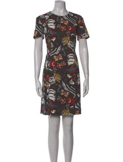 Pre-owned Love Moschino Printed Knee-length Dress In Black