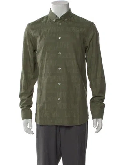 Pre-owned Love Moschino Printed Long Sleeve Shirt In Green