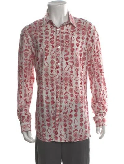 Pre-owned Love Moschino Printed Long Sleeve Shirt In Pink