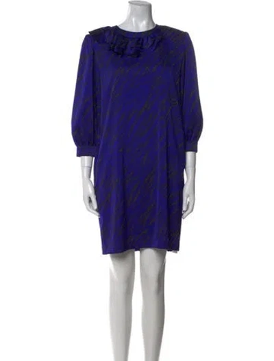Pre-owned Love Moschino Printed Mini Dress In Blue