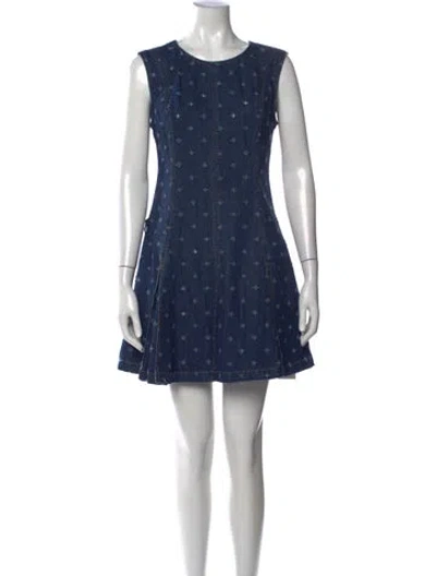 Pre-owned Love Moschino Printed Mini Dress In Blue