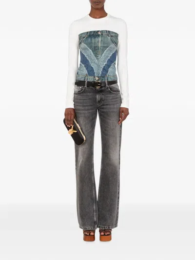 Love Moschino Printed Stretch Cotton Jersey T-shirt In White