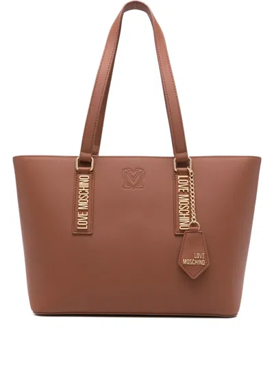 Love Moschino Pure Essential Tote Bag In Brown