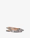 Love Moschino Python Print Calfskin Slingback Ballet Pumps In Multi