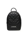 Love Moschino Quilted Backpack With Logo In Black