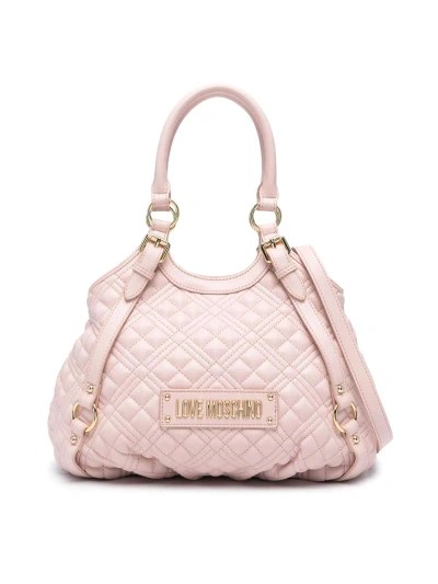 Love Moschino Quilted Bag In Nude & Neutrals