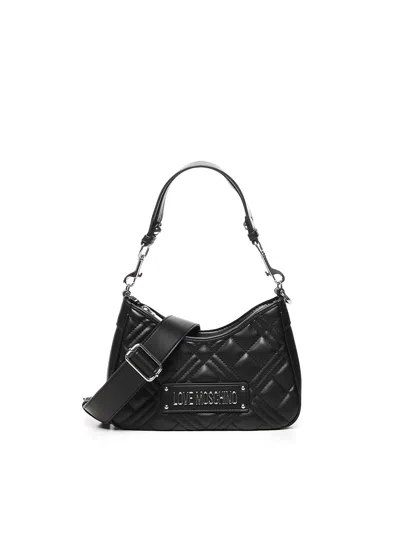 Love Moschino Quilted Bag With Logo In Black