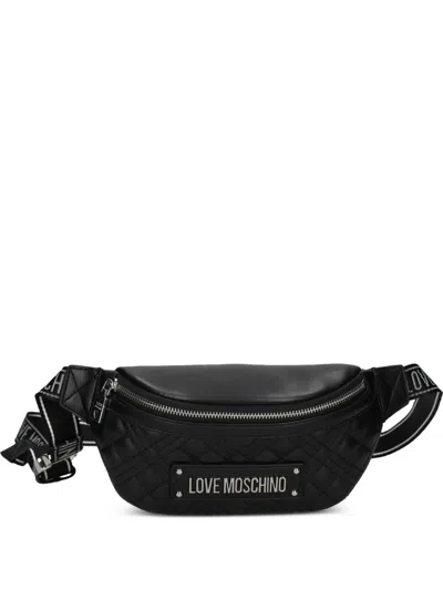 Love Moschino Quilted Belt Bag In Black