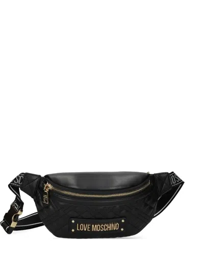 Love Moschino Quilted Belt Bag In Black