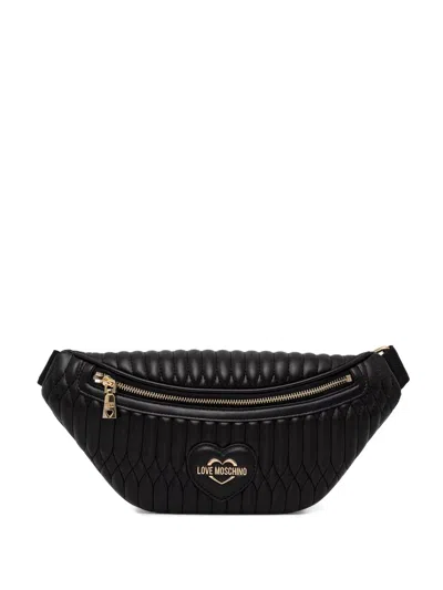 Love Moschino Quilted Belt Bag In Black