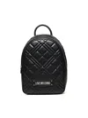 Love Moschino Quilted Black Backpack With Zip Closure