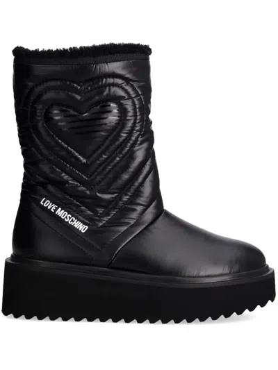 Love Moschino Quilted Boots In Black