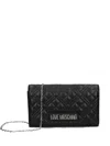 Love Moschino Quilted Chain Clutch Bag In Black