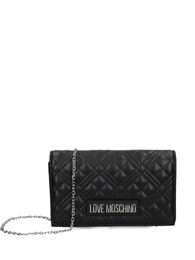 Love Moschino Quilted Chain Clutch Bag In Black