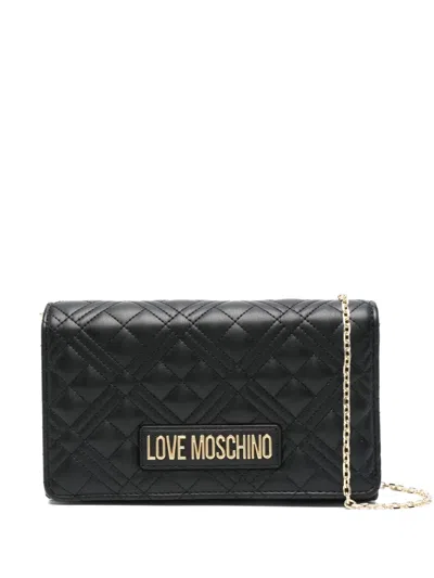 Love Moschino Quilted Chain Cross Body Bag In Black