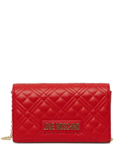 Love Moschino Quilted Chain Cross Body Bag In Red