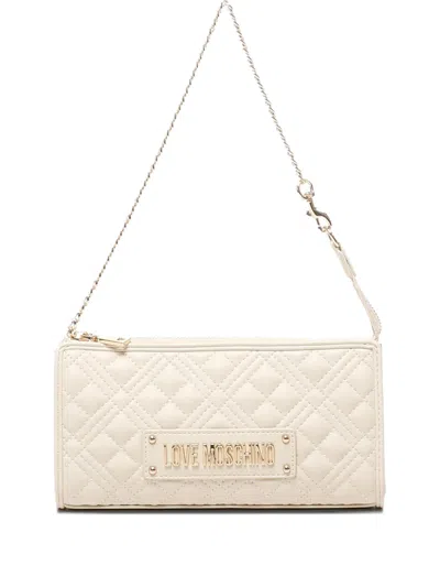 Love Moschino Quilted Chain Shoulder Bag In White