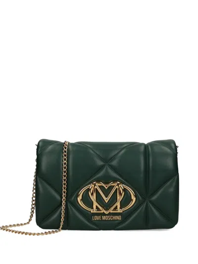 Love Moschino Quilted Chain Shoulder Bag In Green