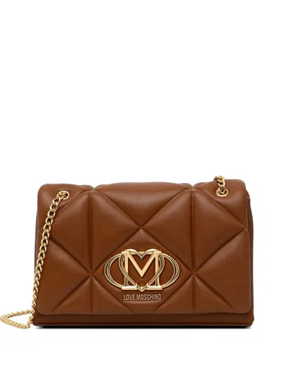 Love Moschino Quilted Chain-strap Cross Body Bag In Brown
