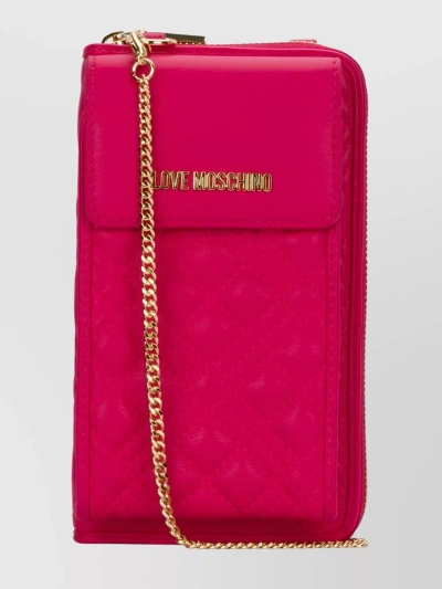 Love Moschino Quilted Chain Strap Purse In Pink