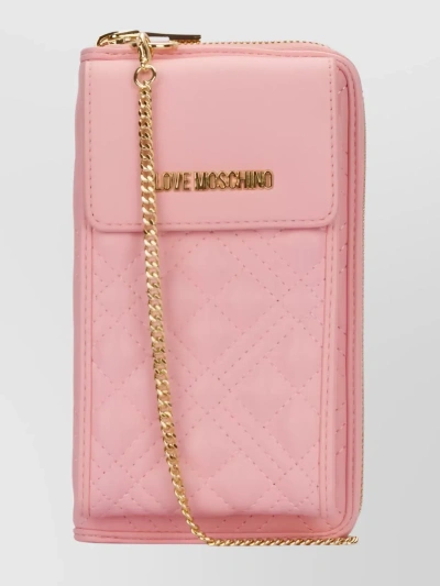 Love Moschino Quilted Chain Strap Purse In Pink