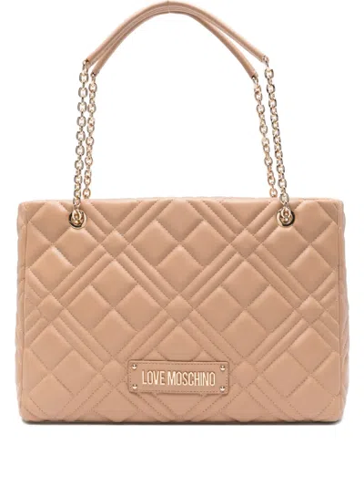 Love Moschino Quilted Chain-strap Shoulder Bag In Neutral