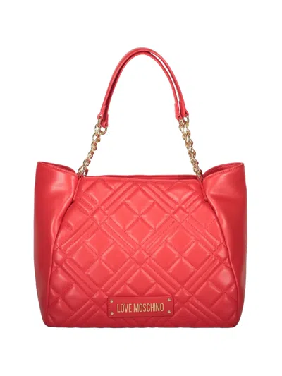 Love Moschino Quilted Chain Tote Bag In Red