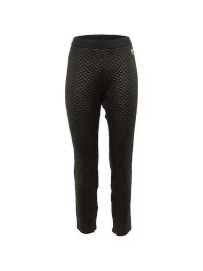 Pre-owned Love Moschino Quilted Crepe Trousers In Black