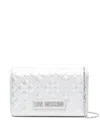 Love Moschino Quilted Cross Body Bag In Silver